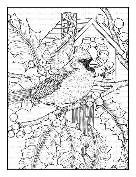 Some of the coloring page names are male cardinal bird coloring male cardinal bird coloring coloring sun, bird coloring coloring, cardinals football coloring at colorings to, cardinal bird come to rest under tree leaves coloring cardinal bird come to rest under, how to draw a red cardinal bird coloring how to draw a red. Cardinal and Holly 8 1/2 x 11 Printable Instant Download ...
