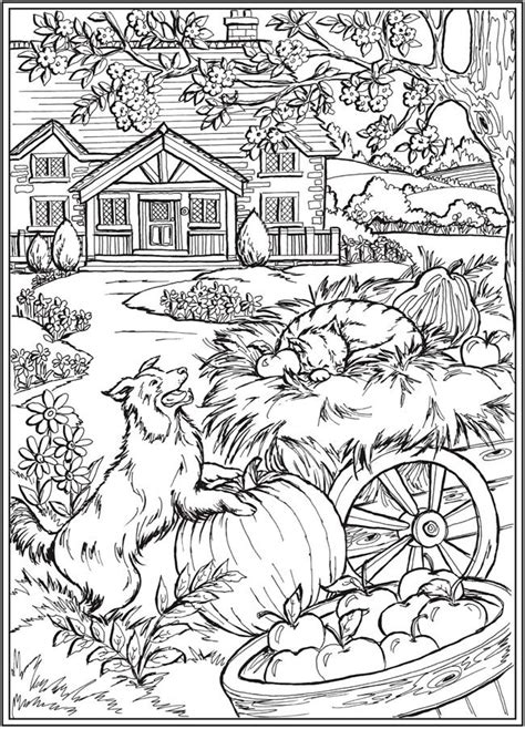 Grab all of these free printable coloring pages for fall below. Creative Haven Country Farm Scenes - (doverpublications ...