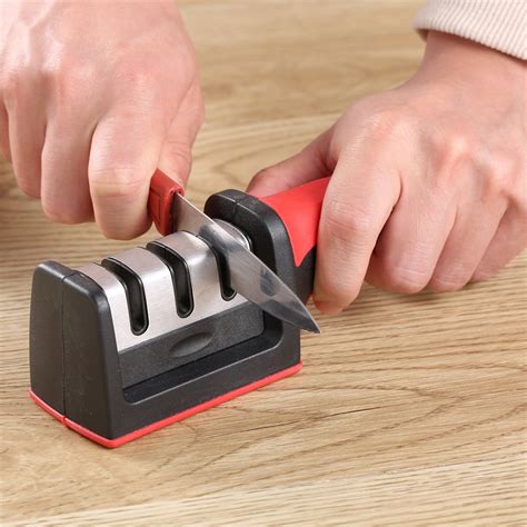 Every time you use your knife, burrs and chips develop at a microscopic level. Creative Practical Sharpener 3 Stages Quick Knife ...