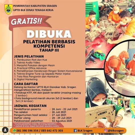 Baca dulu mengenai syarat dan cara membuat kartu kuning di disnaker agar melamar kerja lebih mudah. Gratis, Pendaftaran Pelatihan Kerja Berbasis Kompetensi ...