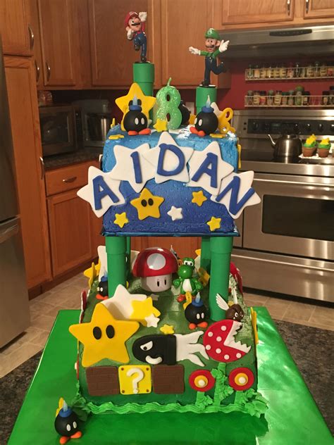 Salt cake city taking it back to super mario brothers. Mario Brothers theme cake | Themed cakes, Cake, Birthday ...