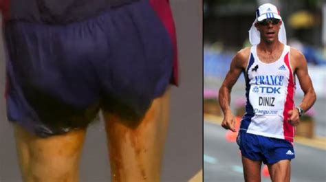 France's yohann diniz collapses as he competes in the men's 50km race walk (image: Olympic Athlete Poops Himself During 50km Walk Race - Thug ...