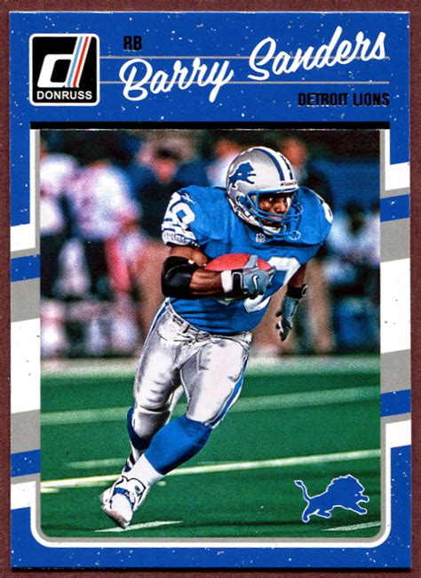 Get the value of barry sanders football cards. 2016 Donruss #103 Barry Sanders Football Card - Detroit Lions