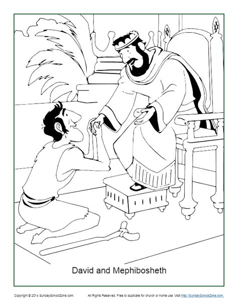 David and jonathan coloring page. David and Mephibosheth Coloring Page - Children's Bible ...