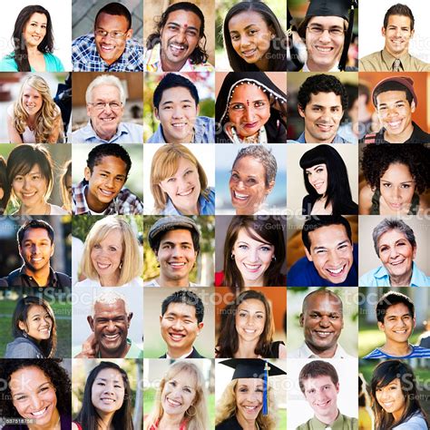 Multi Ethnic Portraits Stock Photo - Download Image Now ...