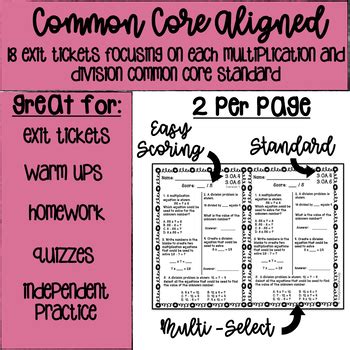 If pacing is a challenge, consider the following modifications and omissions. 18 No Prep Exit Tickets | Multiplication and Division | 3rd Grade