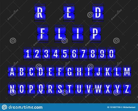 Countdown timer with neon font clock counter led vector. Vector Of Stylized Blue Flip Board Alphabet Stock Vector ...