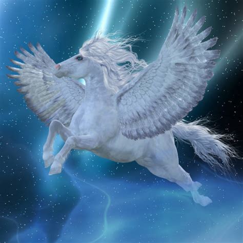 Pegasus was caught by the greek hero bellerophon, near the fountain peirene, with the help of athena and poseidon. Pegasus Wings Stock Photos, Pictures & Royalty-Free Images ...