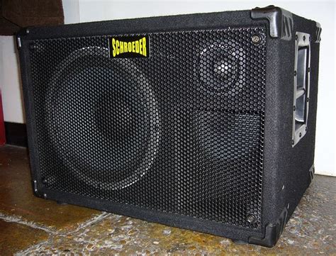 My old cab: Schroeder 1212L. 1000-watt 2x12, 4ohms, US-made, 42lbs. Slightly lacking in high ...