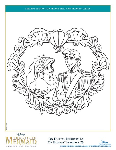 The coloring pages will nurture your child's imagination and the story of ariel is also full of surprises. Princess Ariel Prince Eric Printable Coloring Page Mama ...