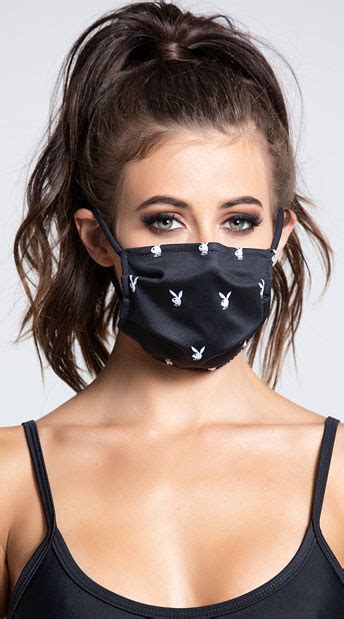 Full printed bunny lips face mask. Playboy Bunny Logo Mask, Stylish Face Mask - Yandy.com