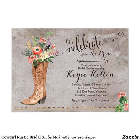 This cheap western wedding invitations photo is about wedding invitations uploaded by admin. Cowgirl Rustic Bridal Shower Invitation | Bridal shower ...