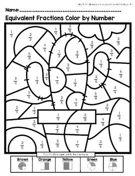 Then you can click on any one of the images to pull up the pdf. Fractions Color by Number {Includes Equivalent Fraction ...