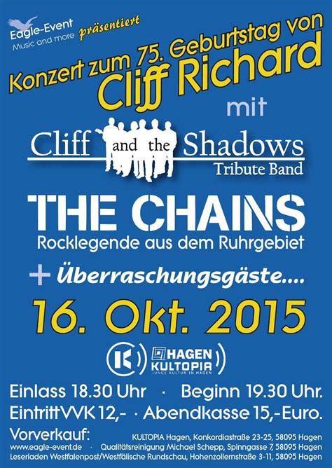 Produced by the shadows' rhythm guitarist, bruce welch, and written by alan tarney, it was cliff richard's tenth uk number one and his first since congratulations in 1968. Konzert zu Ehren des 75.Geburtstages von Cliff Richard im ...