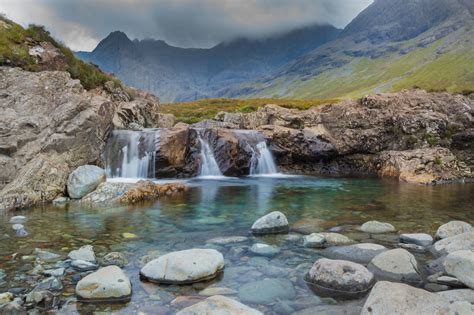 Green, blue, turquoise and grey reflected. Fairy Pools - Isle of Skye, Scotland OC [5813x3875 ...