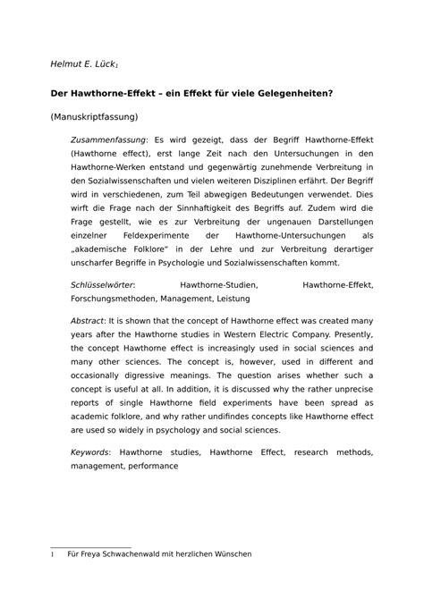 Efficacy of the hawthorne (crataegus) preparation li 132 in 78 patients with chronic congestive heart failure defined as nyha functional class ii. (PDF) Der Hawthorne-Effekt - ein Effekt für viele ...