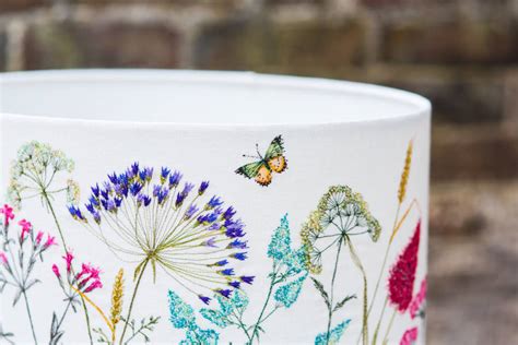 This is the new ebay. embroidered 'floral' lampshade by lara sparks embroidery ...