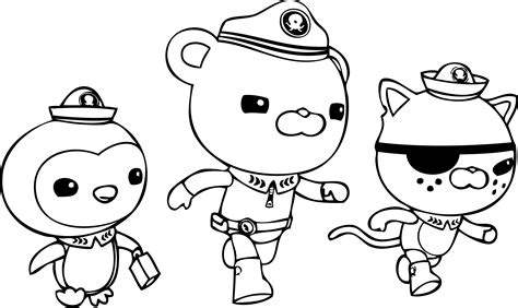 Hop on board with captain barnacles, professor inkles, lt. Octonauts #40618 (Cartoons) - Printable coloring pages