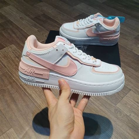 Perforated detailing at round toe. Giày Nike Air Force 1 Shadow Summit White Coral Pink - H&S ...