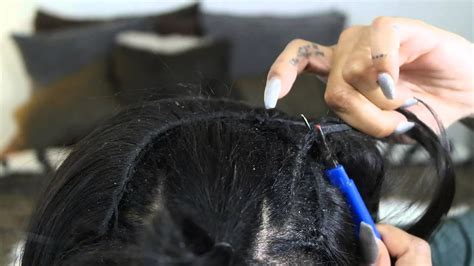 With a weave, a stylist braids your hair in a particular pattern and then sews the extensions on top of the braids. How to Take out a Sew in Weave with a Seam Ripper - YouTube