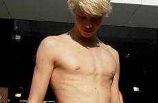 shirtless male blond muscular jock college blonde boys young guys 4x6 hunk beefcake frat body