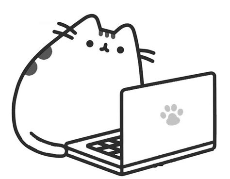Klawisze w laptopie są uszkodzone lub korzystasz z klawiatury usb i nie wiesz, jak wyłączyć klawiaturę w laptopie? Kolorowanka Pusheen przed laptopem - Kolorowanki na ...