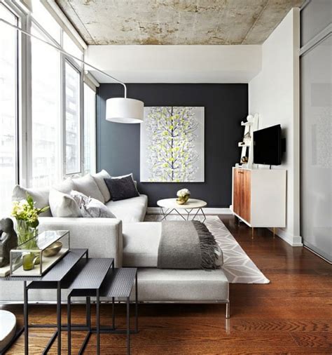 A yellow accent living room nicely twists grey. Living room color scheme - gray and yellow | Interior ...