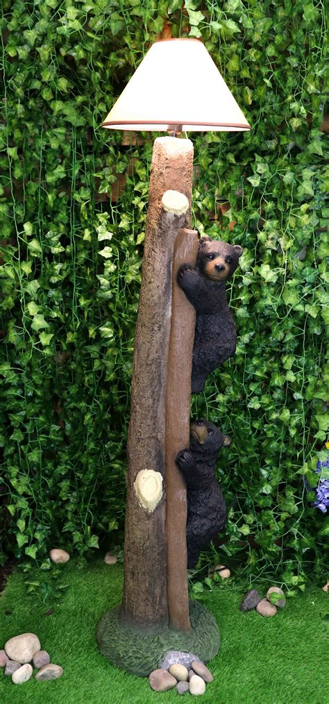 Black bear climb floor lamp. Rustic Black Bear Cubs Climbing Up Tree Ladder Standing Floor Lamp Statue 60"H - Walmart.com ...