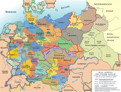 Diese politische karte von deutschland gibt einen überblick über die bundesländer deutlich farbig voneinander abgesetzt sind die 16 bundesländer, aus denen sich das 357.376 km² große land mit. Deutschland Karte 1943 | My blog