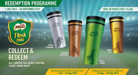 Collect empty milo ® stick pack or sachet and post with redemption form. Collect & Redeem FREE Limited SEA Games Edition Flask ...