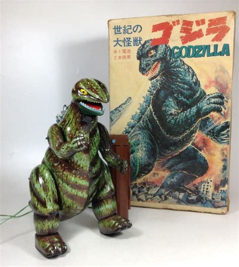 Want to discover art related to godzilla2000? Vintage Godzilla bullmark 1970 Japanese TIN Toy With Box ...