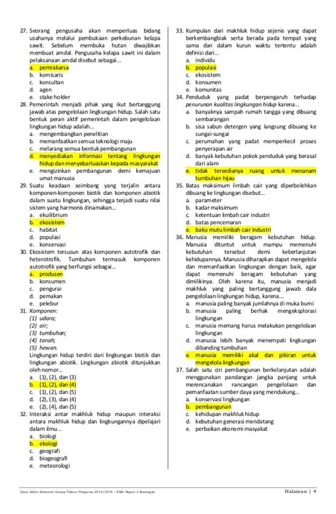 Bagian pertama pilihan ganda, contoh soal pendidikan agama islam dan budi pekerti kurikulum 2013 (k13) kelas x semester 2 beserta jawabannya, berisikan materi yang sama dengan soal essay bagian pertama, yaitu tentang beriman kepada malaikat. Soal Geografi Kelas 12 Semester 1 - Guru Paud
