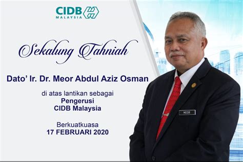 Pemohon juga boleh mendapat maklumat mengenai panduan dan syarat permohonan bantuan di jkm. CIDB appointed its new chairman - Construction Plus Asia