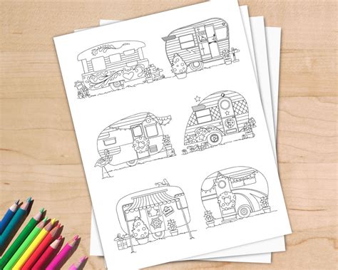 Coloring pages is just delight in an adult desires to travel the whole world. Christmas Camper Coloring Pages | 7 Page Digital Pack ...