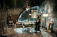 shape water scene set del guillermo toro production film hawkins sally window inspired movie shoes small red elisa wallpaper sets