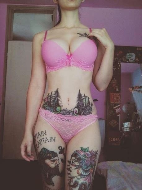 A tiny heart tattoo suddenly becomes more sensual when you put it on your collarbone. underwear, pink, bra, pink bra, tattoo, tattoo, panties ...