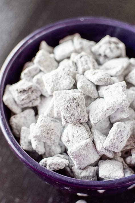 Chex mix puppy chow is in 9 cups chex mix 1 cup chocolate chips 1/2 cup peanut butter 1/4 cup butter 1/4 teaspoon vanilla 1 1/2 cup powdered sugar. Puppy Chow Chex Mix | Thanksgiving appetizer recipes, Chex ...