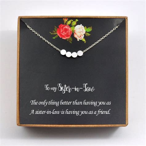 There is a lot to gifting options available, both traditional and modern, right from glassware, accessories, home décor, etc. Sister-In-Law Gift. Sister of the Groom Gift Necklace ...