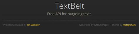 Check spelling or type a new query. TextBelt - A Free Outgoing SMS API That Uses Carrier ...