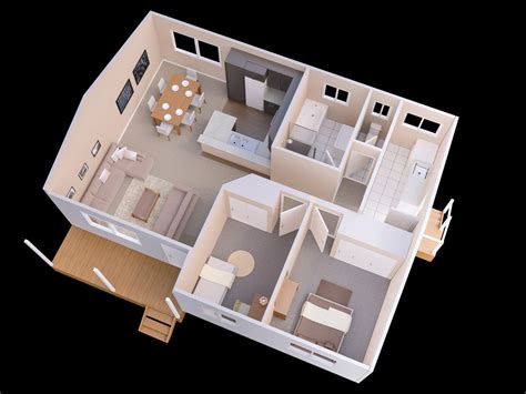 25 More 2 Bedroom 3D Floor Plans