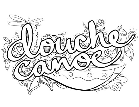 Change places while afloat in the canoe. Canoe Coloring Page at GetColorings.com | Free printable ...