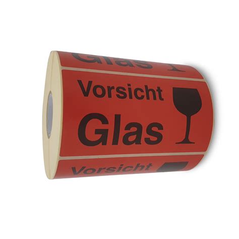 Versender von werbung, die diesen hinweis missachten, riskieren abmahnungen und andere rechtliche konsequenzen. Etiketten Aufkleber Vorsicht Glas rot auf Rolle | mashpaper.de