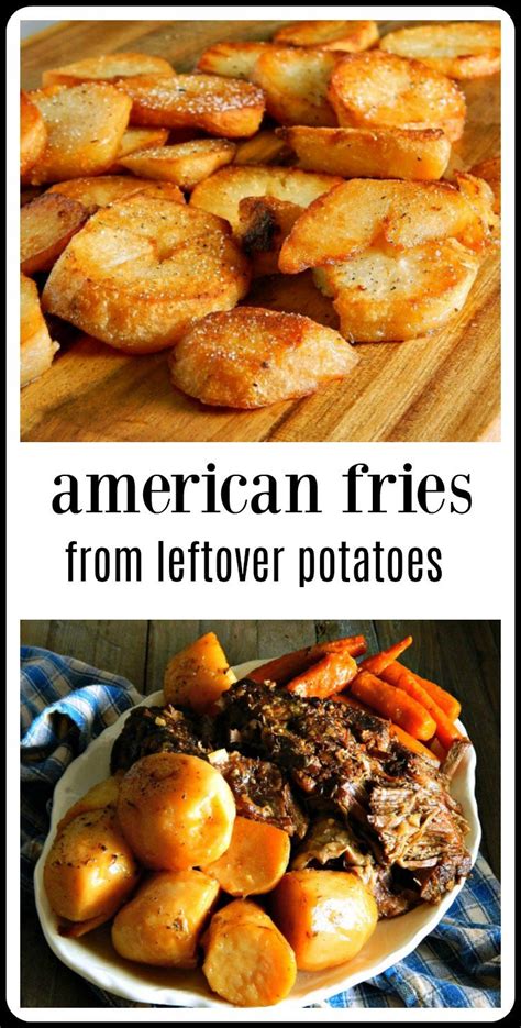 Leftover baked potatoes turned into oil free home fries. American Fries From Leftover Potatoes | Leftover potatoes ...