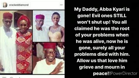 He also faulted claims by the group that the position of assistant vice president given to abba kyari's daughter was a top management position, noting that the. SHOCKING ABBA KYARI'S DAUGHTER CRYS OUT MY DADDY IS GONE ...