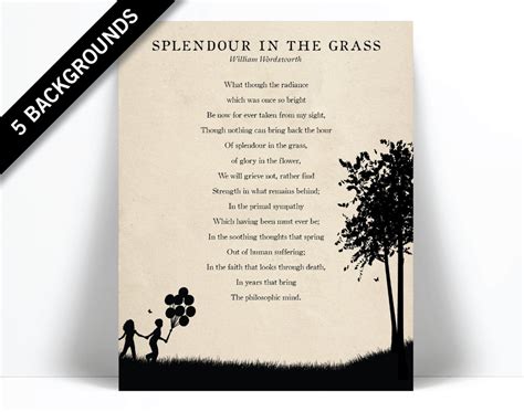 At the beginning of the prelude, the speaker goes back to his childhood. the prelude goes through wordsworth's (\\the speaker's/poet's) life, from dealing with uncertainty about being a poet, his mother's death, to college, to support and then disillusionment with the french revolution. Splendour in the Grass by William Wordsworth Art Print | Etsy in 2020 | Splendour in the grass ...