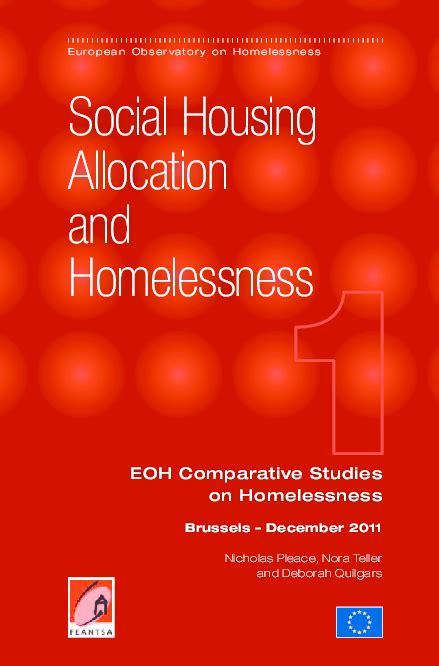 There are numerous things that could have transpired which. (PDF) Social Housing Allocation and Homelessness: EOH Comparative Studies on Homelessness ...