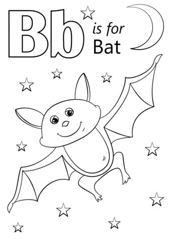 This fun alphabet coloring page will have your child coloring a beautiful butterfly while learning the shape and sound of the letter b. Letter B is for Bat coloring page | Free Printable ...