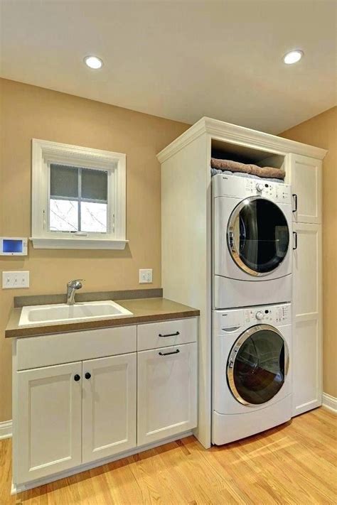 You should consider hiring the help of a professional in order to get it installed properly. How to Install a Stackable Washer & Dryer in Your Bathroom ...