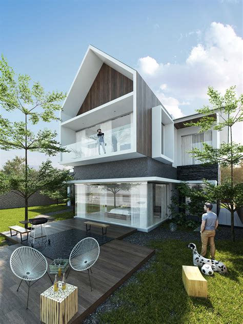 Desain rumah vila mewah, portfolio galeri karya jasa arsitek desain rumah vila terbaru dari kami, sigiarchitect, desain fasad rumah modern tropis/ minimalis/ klasik, joglo jawa & bali, peruntukan rumah tinggal/ perkantoran/ ruko, berbagai type rumah vila 1 lantai/ 2 lantai/ 3 lantai, konsep denah lantai semibasemen / split. Photo Facade View Villa Kecil Pulau Putri 2 desain arsitek ...