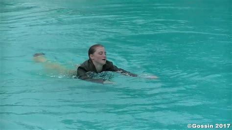 Short love story ♥ me & you. Girl fully clothes in swimming pool - YouTube